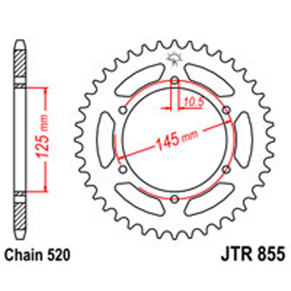 JT JT Rear Sprockets R/W 855-47 YAM